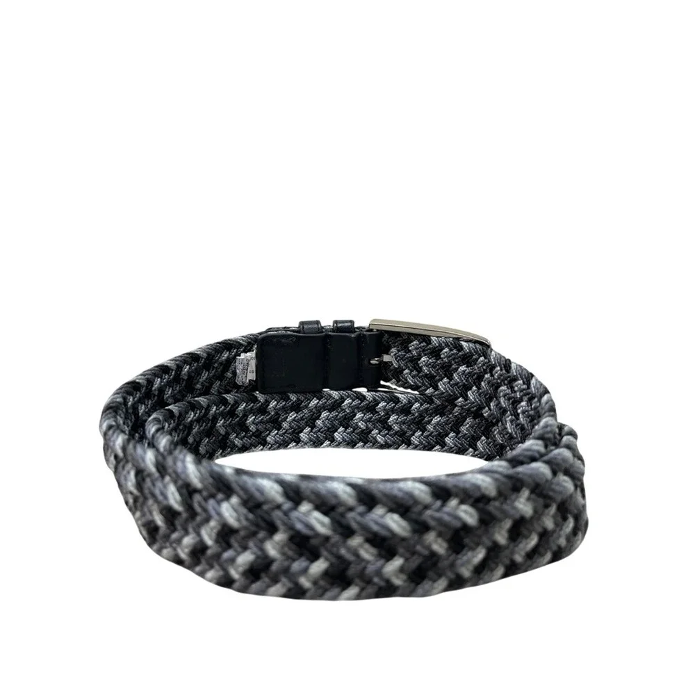 Under Armour Braided 2.0 Golf Belt Mens Gray Black Stretch Woven 1267069